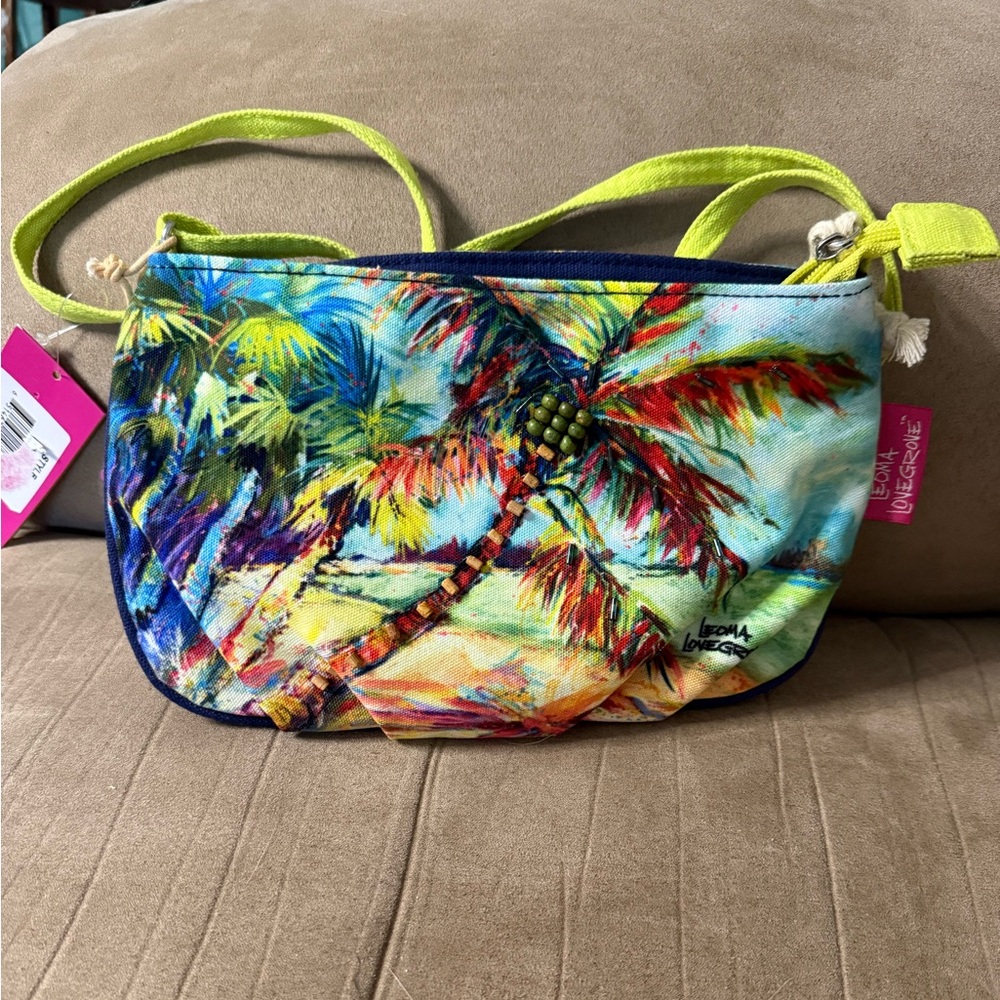 Colorful Tropical Print Crossbody Bag